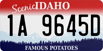 ID license plate 1A9645D