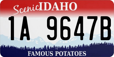ID license plate 1A9647B