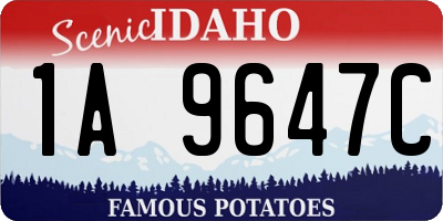 ID license plate 1A9647C
