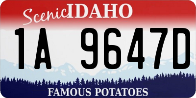 ID license plate 1A9647D