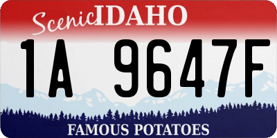 ID license plate 1A9647F