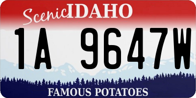 ID license plate 1A9647W