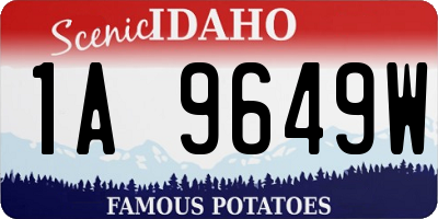 ID license plate 1A9649W