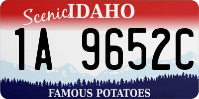 ID license plate 1A9652C