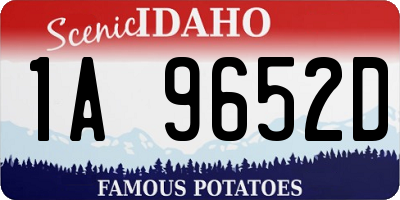 ID license plate 1A9652D