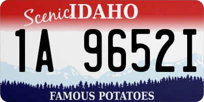ID license plate 1A9652I