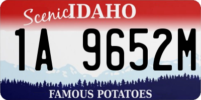 ID license plate 1A9652M