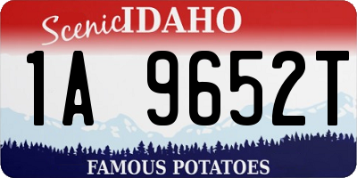 ID license plate 1A9652T