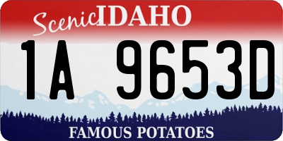 ID license plate 1A9653D