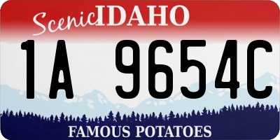 ID license plate 1A9654C