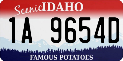 ID license plate 1A9654D