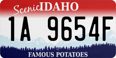 ID license plate 1A9654F