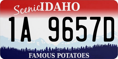 ID license plate 1A9657D