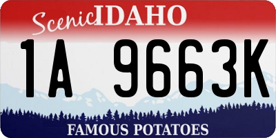 ID license plate 1A9663K