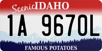 ID license plate 1A9670L