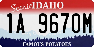 ID license plate 1A9670M