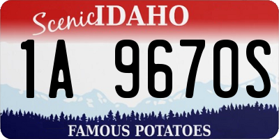 ID license plate 1A9670S
