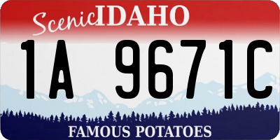 ID license plate 1A9671C