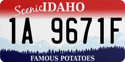 ID license plate 1A9671F