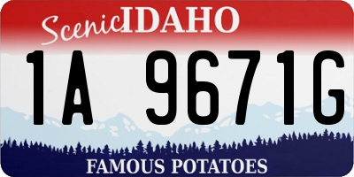 ID license plate 1A9671G