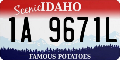 ID license plate 1A9671L