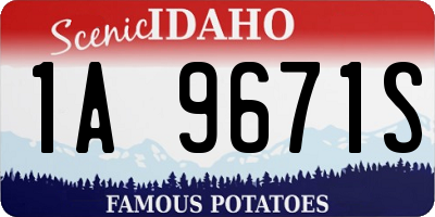 ID license plate 1A9671S