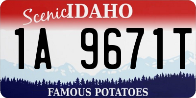 ID license plate 1A9671T