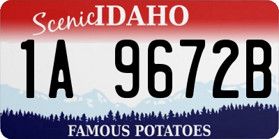 ID license plate 1A9672B