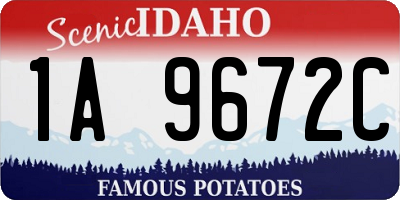 ID license plate 1A9672C