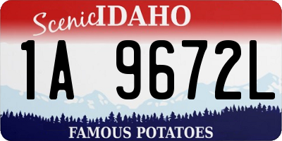 ID license plate 1A9672L
