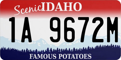 ID license plate 1A9672M