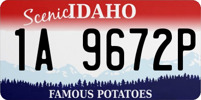 ID license plate 1A9672P