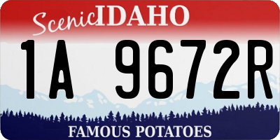 ID license plate 1A9672R