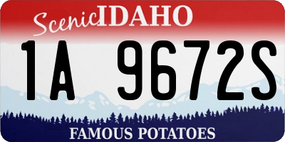 ID license plate 1A9672S