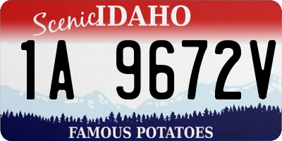 ID license plate 1A9672V