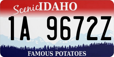 ID license plate 1A9672Z