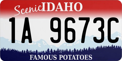 ID license plate 1A9673C