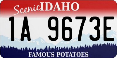 ID license plate 1A9673E