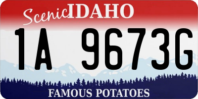 ID license plate 1A9673G