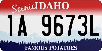 ID license plate 1A9673L