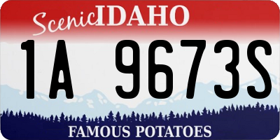 ID license plate 1A9673S