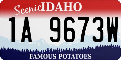 ID license plate 1A9673W