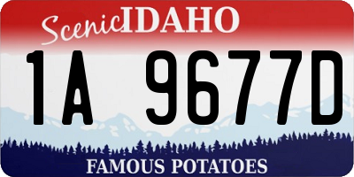 ID license plate 1A9677D