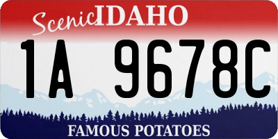 ID license plate 1A9678C