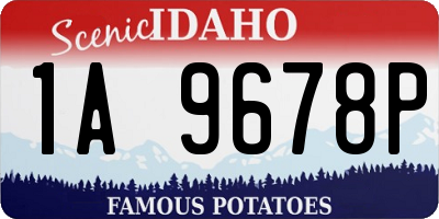 ID license plate 1A9678P