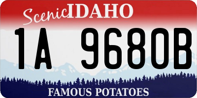 ID license plate 1A9680B