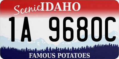 ID license plate 1A9680C
