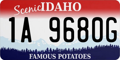 ID license plate 1A9680G