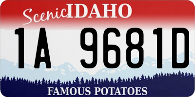ID license plate 1A9681D