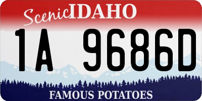 ID license plate 1A9686D